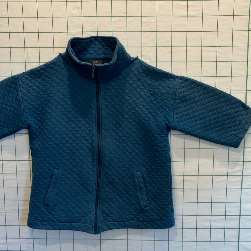Kimono sleeve stone washed zipper jacket